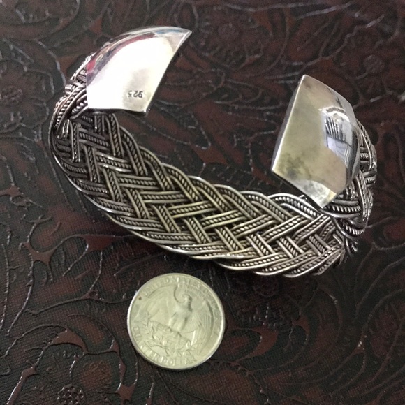 Sterling  925 braided woven 6.75-7” cuff bracelet - Picture 8 of 8